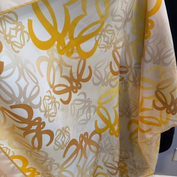 Loewe Yellow and Cream Silk Scarf - Picture 2 of 4